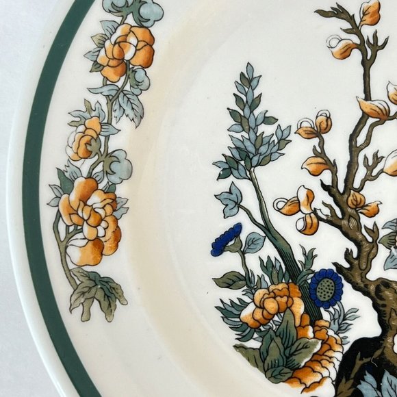 Vintage Syracuse China Indian Tree Plate Luncheon 9 Inch Orange Flower OP Co USA - Picture 3 of 6